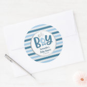 Jongen Baby shower Ronde Sticker (Envelop)