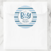 Jongen Baby shower Ronde Sticker (Tas)