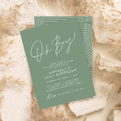 Jongen baby shower script moderne sage green elega kaart