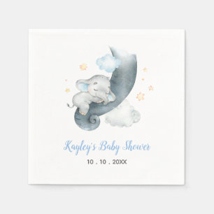 Jongen Baby shower servetten (Blue Sleeping Elepha