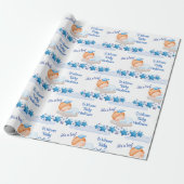 Jongen Baby shower Slapen Op een Cloud Baby shower Cadeaupapier (Uitgerold)