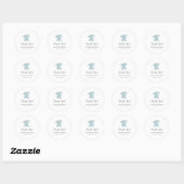 Jongen Baby shower Stickers, Blue Elephant Dank je Ronde Sticker (Vel)