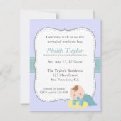 Jongen Baby shower - Stork levert Cute Baby Boy Kaart (Achterkant)