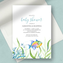 Jongen Baby shower Tropische Waterverf