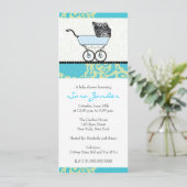 Jongen Baby shower Uitnodiging - Baby (Staand voorkant)