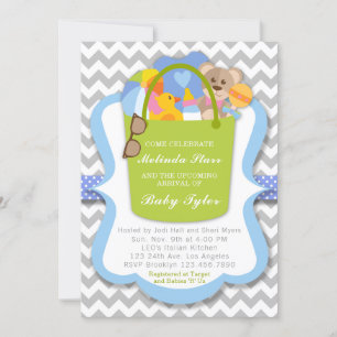Jongen Baby shower Uitnodiging - Baby Bucket of Th