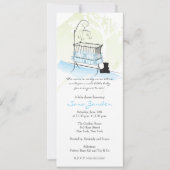 Jongen Baby shower Uitnodiging - Baby Wieg (Voorkant)