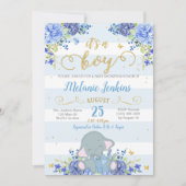 Jongen Baby shower Uitnodiging, Elephant Baby show Kaart (Voorkant)