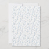 Jongen Baby shower Uitnodiging met Blauwe Damast (Achterkant)