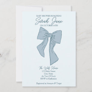 Jongen Baby shower uitnodiging met een boog
