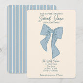 Jongen Baby shower uitnodiging met een boog (Voorkant / Achterkant)