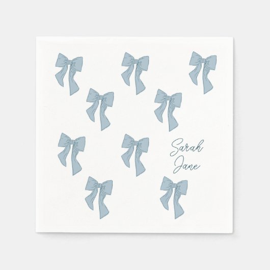 Jongen Baby shower uitnodiging met een boog Servet (Voorkant)