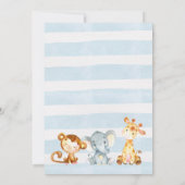 Jongen Baby shower Uitnodiging, Oerwoud Baby showe Kaart (Achterkant)