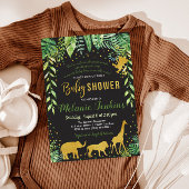 Jongen Baby shower Uitnodiging, Oerwoud Baby showe Kaart