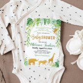 Jongen Baby shower Uitnodiging, Oerwoud Baby showe Kaart
