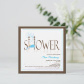 Jongen Baby shower-uitnodiging - Slaapende Baby Kaart (Staand voorkant)