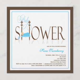 Jongen Baby shower-uitnodiging - Slaapende Baby Kaart