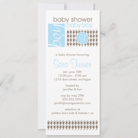 Jongen Baby shower Uitnodiging - Trendy (Voorkant)