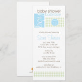 Jongen Baby shower Uitnodiging - Trendy (Voorkant / Achterkant)