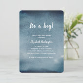 Jongen baby shower. Uitnodiging van de marine. Bla (Staand voorkant)