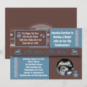 Jongen baby Shower-uitnodigingen Kaart (Voorkant / Achterkant)