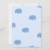 Jongen baby shower uitnodigingskaart met blauw bee kaart (Achterkant)