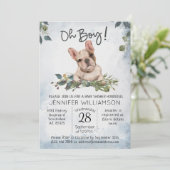 Jongen! Baby shower van Bulldog Puppy Kaart (Staand voorkant)