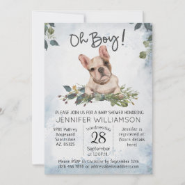 Jongen! Baby shower van Bulldog Puppy Kaart