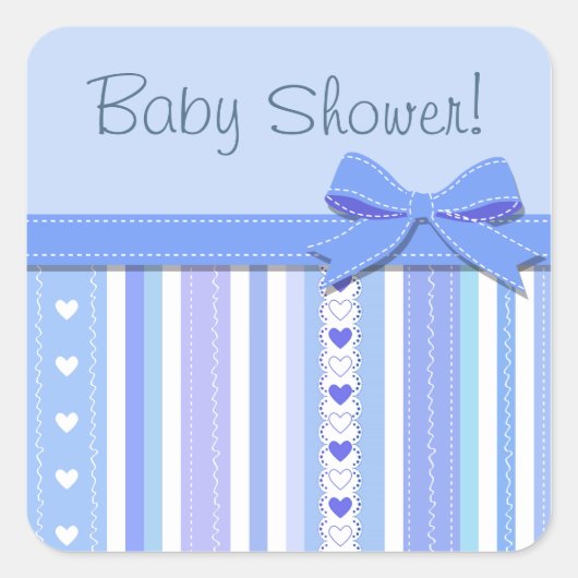 Jongen Baby shower Vierkante Sticker (Voorkant)