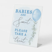 Jongen Baby shower voor Tafel Teken Treat Reclamebord Met Voetstuk (Voorkant)