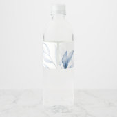 Jongen Baby shower Waterverf Stilleven Bloemen Waterfles Etiket (Achterkant)