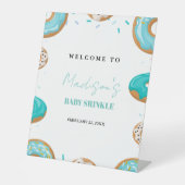 Jongen Baby Sprinkle Baby shower Welkomstbord Reclamebord Met Voetstuk (Voorkant)