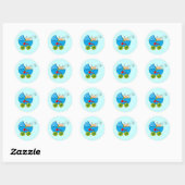 Jongen baby tweeling ronde sticker (Vel)