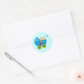 Jongen baby tweeling ronde sticker (Envelop)