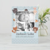 Jongen baby's Foto geboorteaankondigingen Aankondiging (Staand voorkant)