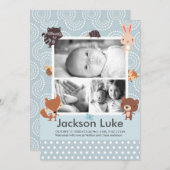 Jongen baby's Foto geboorteaankondigingen Aankondiging (Voorkant / Achterkant)