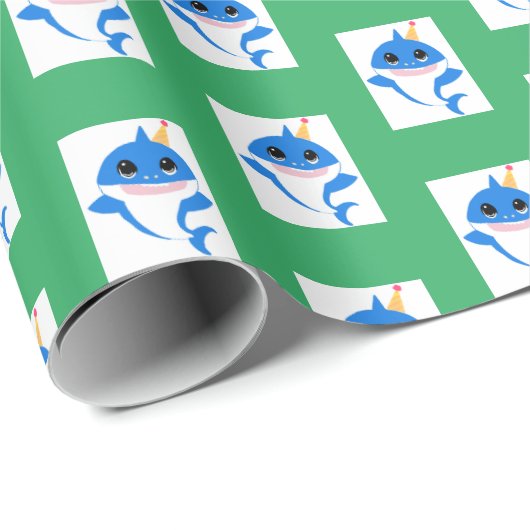 Jongen babyShark inpakpapier (Rol Hoek)