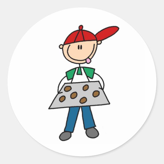 Jongen bakken koekjes Sticker (Voorkant)