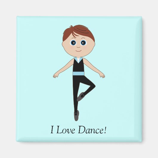 Jongen balletdanser: Ik hou van dans Magneet (Voorkant)