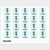 Jongen balletdanser: Ik hou van dans Vierkante Sticker (Vel)