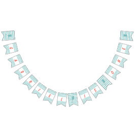 Jongen ballon die de eerste verjaardag van de bann vlaggetjes