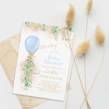 Jongen ballon Eucalyptus Gold Glitter Baby shower