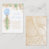 Jongen ballon Eucalyptus Gold Glitter Book for Bab Informatiekaartje (Voorkant / Achterkant)