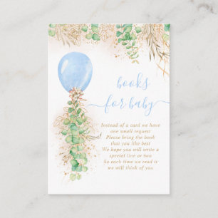 Jongen ballon Eucalyptus Gold Glitter Book for Bab Informatiekaartje