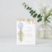 Jongen ballon Eucalyptus Gold Glitter Diaper Raffl Informatiekaartje (Staand voorkant)