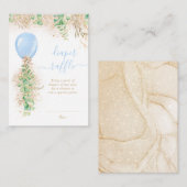 Jongen ballon Eucalyptus Gold Glitter Diaper Raffl Informatiekaartje (Voorkant / Achterkant)