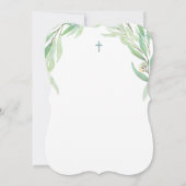 Jongen Baptism 1st Birthday Party, Spring Greenery Kaart (Achterkant)