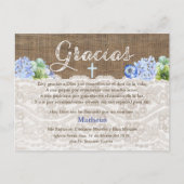 Jongen Baptism Bautismo Hartelijk dank, Spaans Uitnodiging Briefkaart (Voorkant)