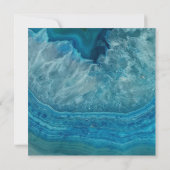 Jongen Baptism Blue Geode Faux Gold Cross Marble Kaart (Achterkant)