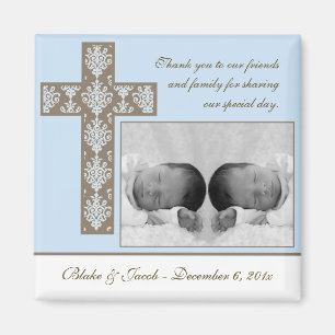 Jongen Baptism/Christening Favor - Foto Magnet